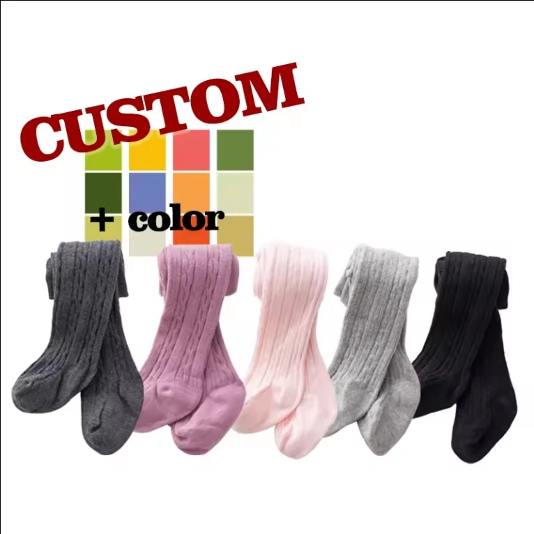 Хлопковые Зимние трикотажные леггинсы для маленьких девочек