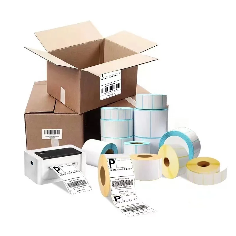Custom Sticker 4x6 Self Adhesive Barcode Printer Paper Sticker Label Direct Thermal Label Roll