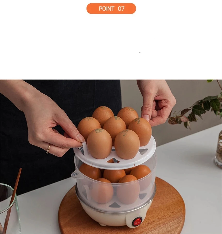 Automatic Mini Egg Cooker Machine Electric Stainless Steel Boiler Deluxe Rapid Egg Cooker