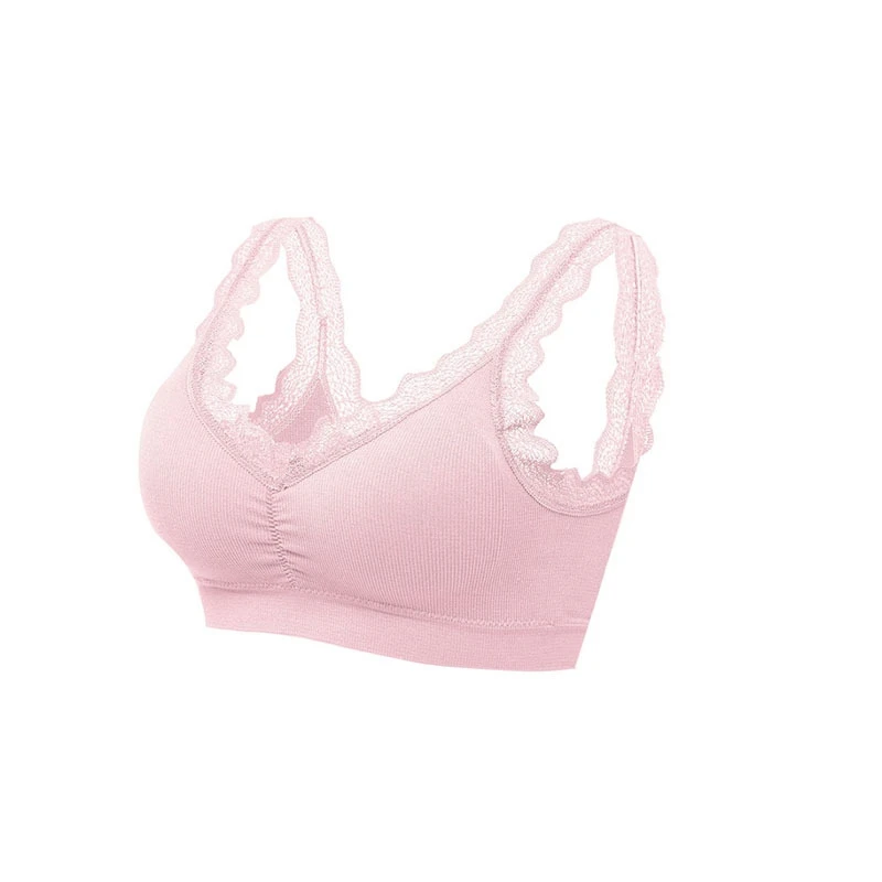 Japanese English Letters Soft Breathable Invisible Bra Seamless Wireless Push up Bra Women Plain Customize Floral Strap Eye Cup