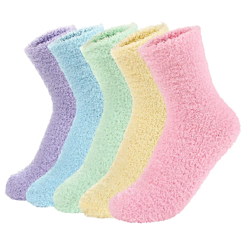 Cmax Women Warm Super Soft Plush Slipper Sock Winter Fluffy Microfiber Crew Socks Casual Home Sleeping Fuzzy Cozy Sock