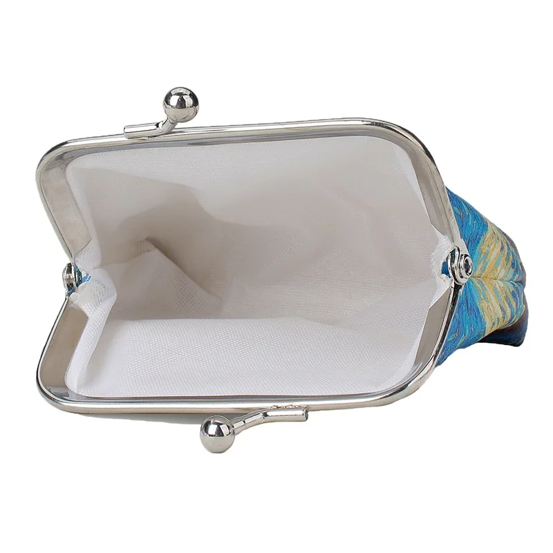 Factory Wholesale Artist Handbags Wallet With Buckle Closure Mini Oil Painting Purse