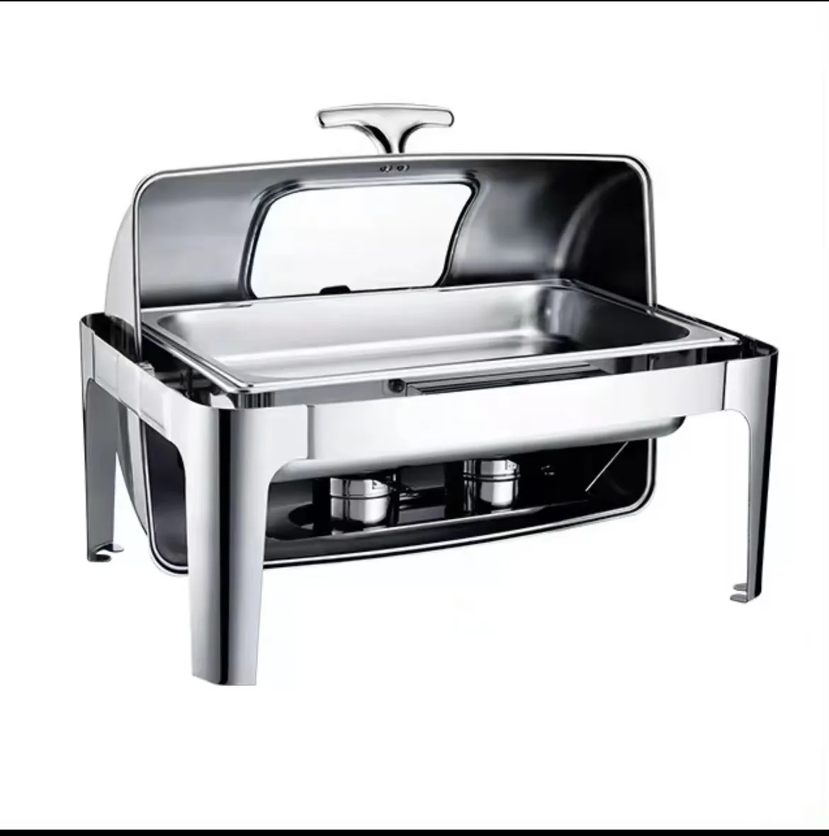 Commercial Restaurant Stainless Steel Food Warmer round Gold Chafing Dish with Butter Dish for Hotels and Parties