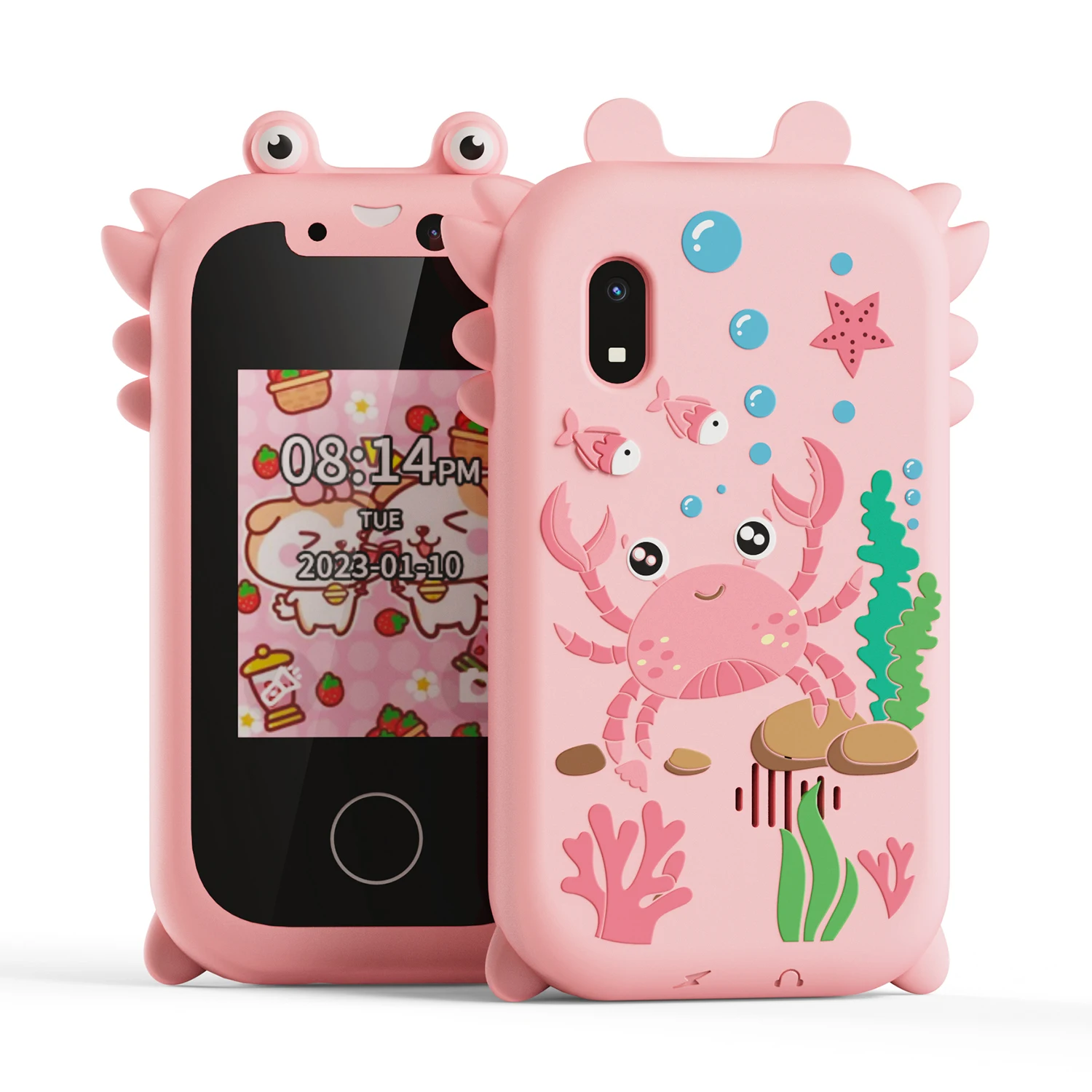 Hot Sale Crab Style Smart With Camera Mini Cute Electrical Electronic Electric Children Toy kid cell phone For Kids Child Gift