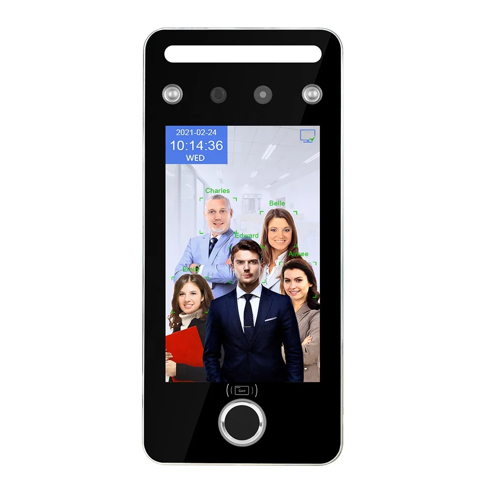 5 Inch Faces Biometric Face Recognition System Fingerprint Access Control