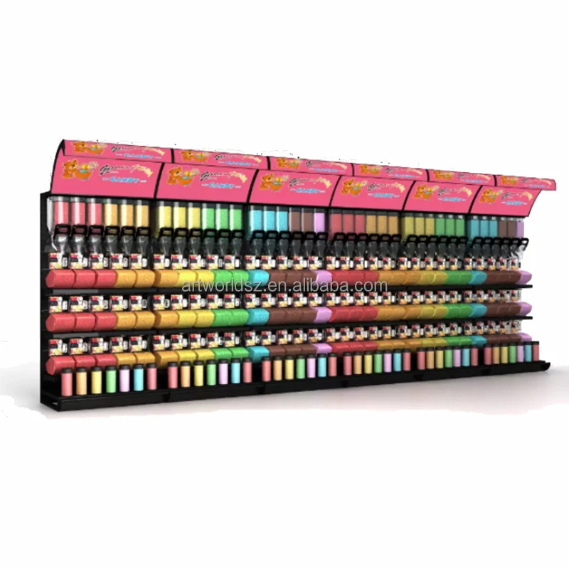 Artworld Displays Food Cabinet Candy Store Snack Display Racks Combination Candy Stand Indoor Candy Display Shelf Rack