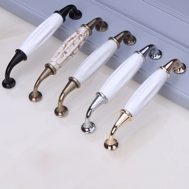 Furniture hardware drawer and door cabinet knob ceramic handle