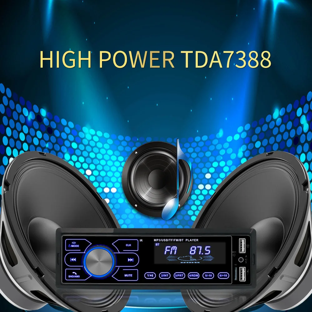 1 Din автомобильное стерео радио аудио mp3-плеер с Bluetooth FM SD USB Aux пульт дистанционного