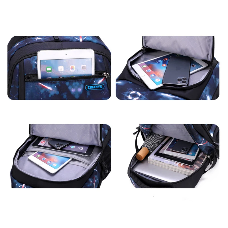 Large -capacity starry sky pattern bookbag is suitable for traveling schools to use backpacks