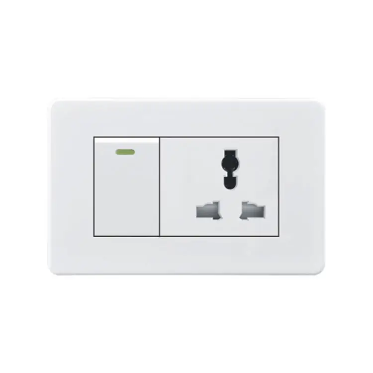 VNX 20A мульти-розетка с 1 переключателем белого цвета настенный выключатель заземления для дома/общего назначения