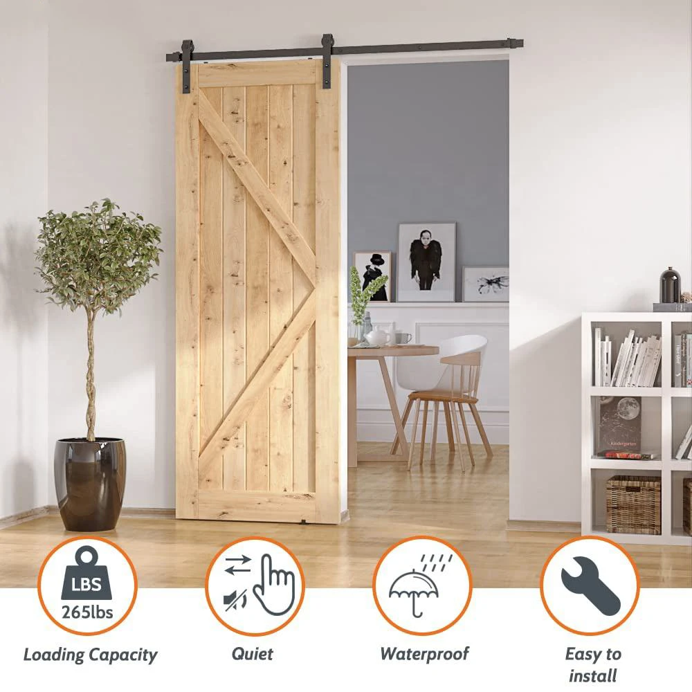 Hidden Concealed Wardrobe Cabinet Barn Door Rail Track Roller Set Heavy Duty Rustic Sliding Barn Door Hardware