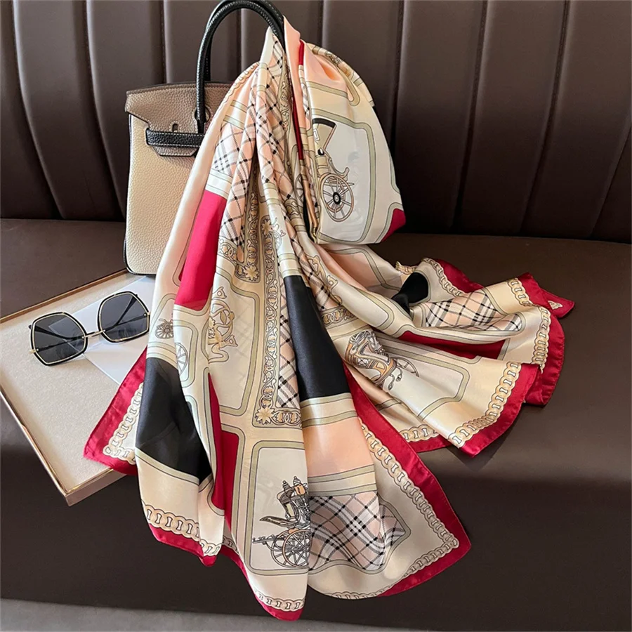 voile african Bands 90*180cm New silk satin shawl can Butterfly Tied Imitation silk scarf grade  Design manufacturer custom