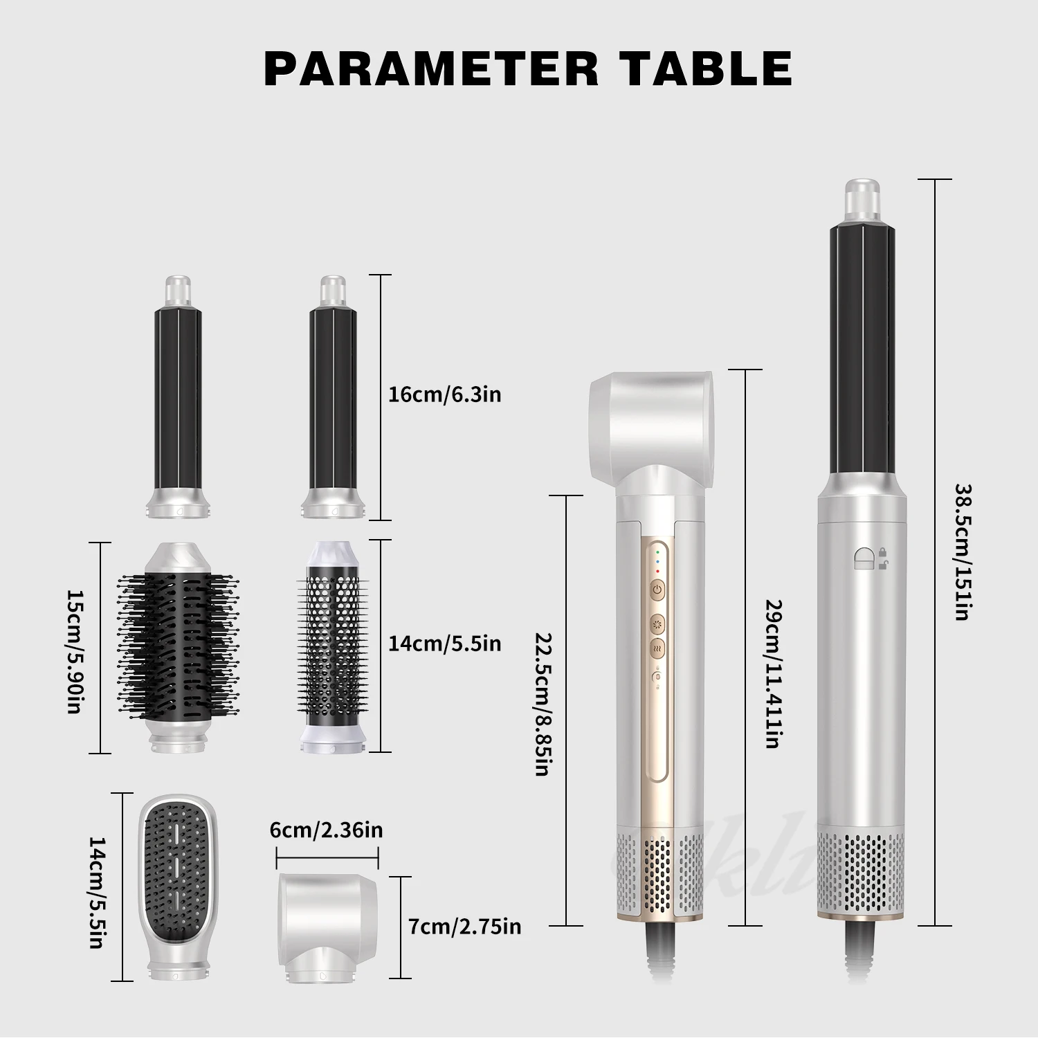 6 in 1 Wrap Curler Styler BLDC High Speed Hot Air Brush Rotating Hair Blow Dryer Comb