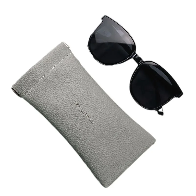 LGB002 Glasses Case Soft Portable Leather Sunglasses Bag Squeeze Top Eyeglass Pouch PU Sunglass Cases for Women Men Travel