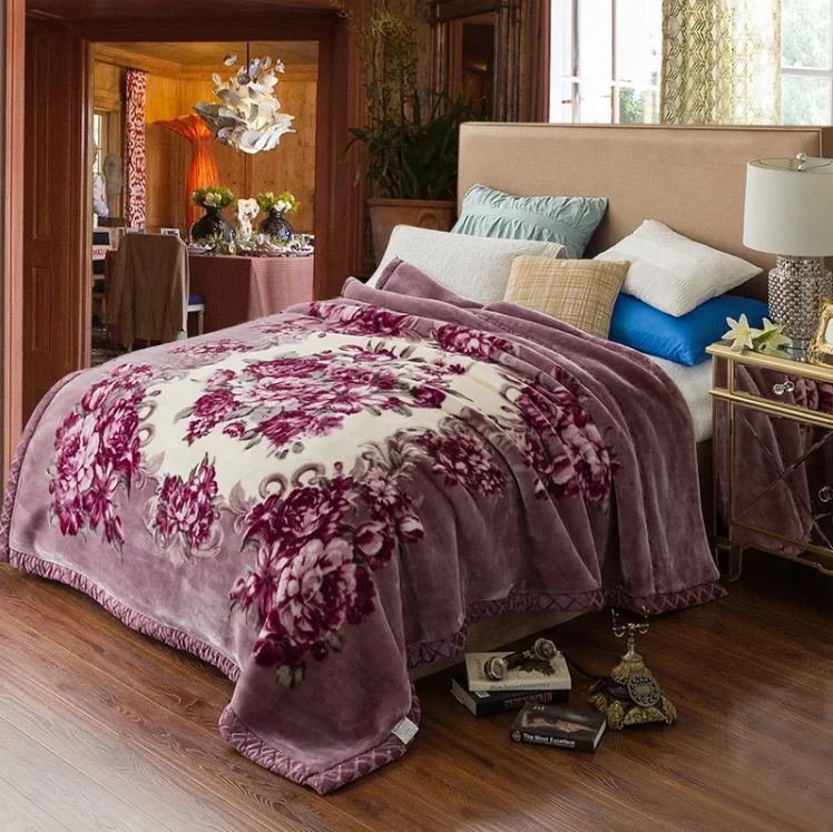 Factory Cheap Comfortable Super Soft Mink Raschel Blanket for Winter