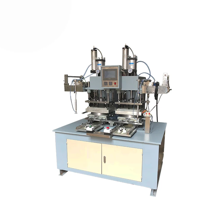 Dual use hot stamping machine for flat or round surface, hot foil stamping for glass bottle