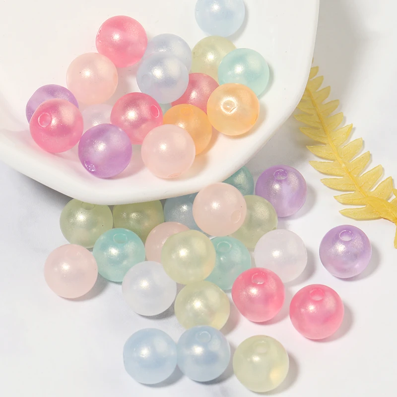 100Pcs/Lot Macaron Acrylic Beads Heart Love Round Flat Shape Mix Color For Diy Bracelet Necklace Jewelry Making