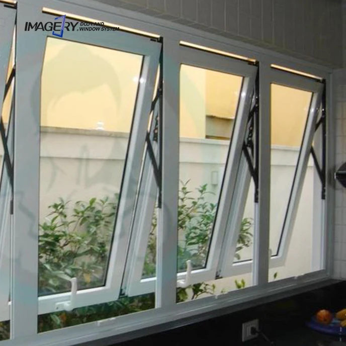 High quality modern design double glazed glass large commercial aluminum awning windows with screen for sale