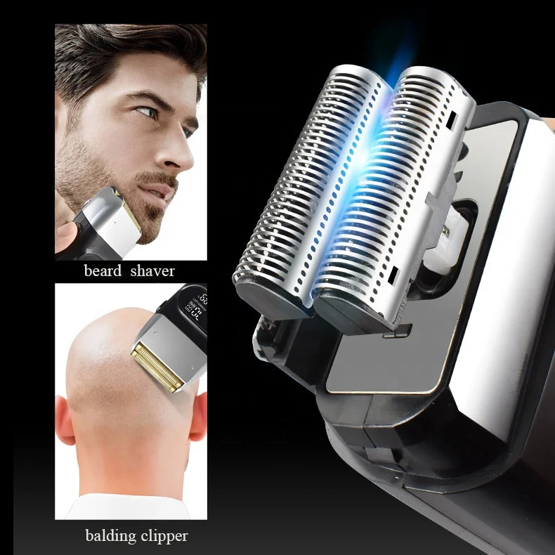 Balding Clipper Electric Man Shaver Razor LCD Power & Speeds Display USB Power Professional 2 in 1 USB Interface Male Face 5W