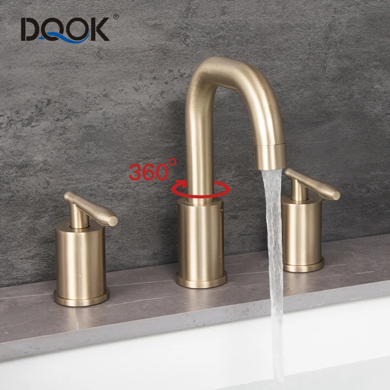 Manufacturers Sell Luxury Black Gold Chrome cUPC 2 Handle Basin Taps 3 Hole Bathroom Faucets