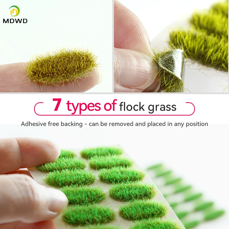 14 pcs 6MM Flock Grass For 35 48 72 87  G O HO N TT Z Scale Artificial Landscape Bushes Miniature Model Train Layout