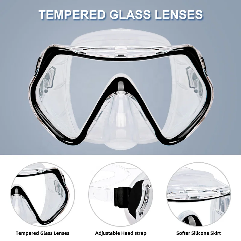 SKTIC Oem Foldable Silicone Snorkel Set Scuba Diving Equipment Wet Snorkeling Set Diving Mask Snorkel With Fashion Design