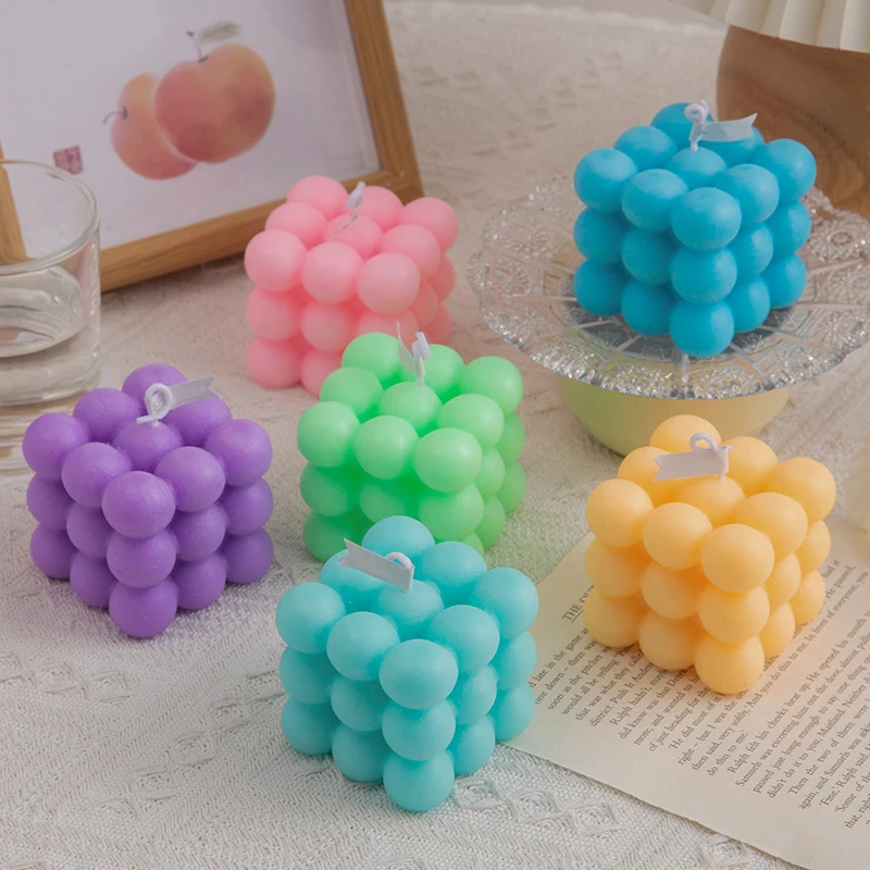 2022 Ins home decor Round Magic 3D Cube Aromatherapy Candle Soy Wax Essential Oil Scented Fragrance Candles