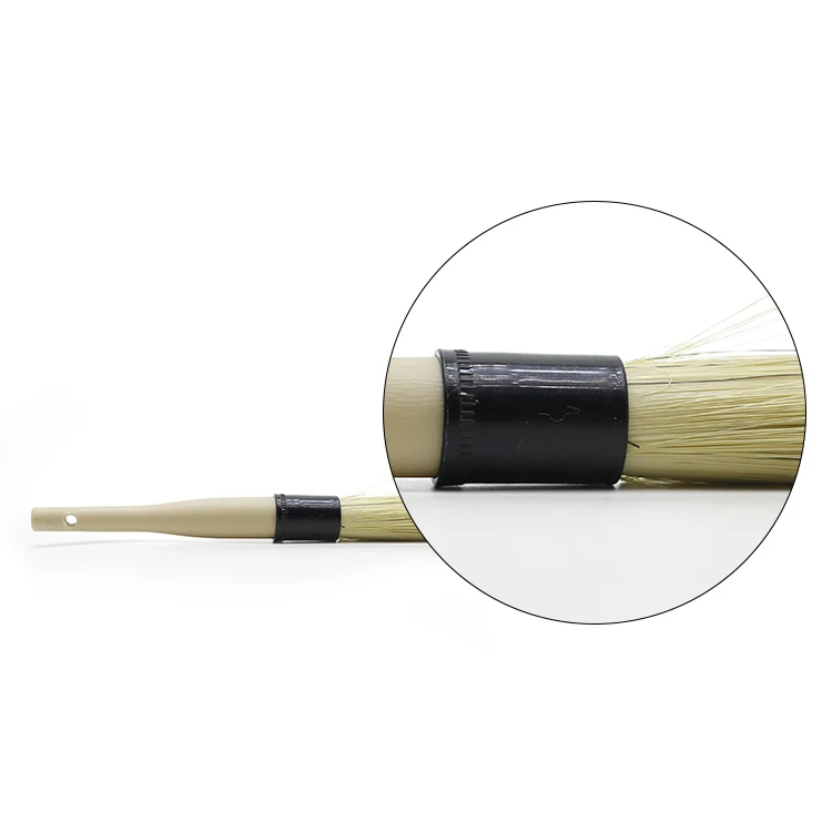 High Quality Car Detailing Products Car Cleaning Brush Wooden Handle Boar Hair Bristle Brush For Interior Leather Wheels