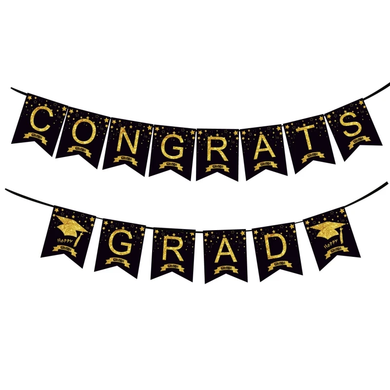 Hot Selling Graduation Theme Paper Hanging Decorations Balloon Cake Topper Party Set For Parties