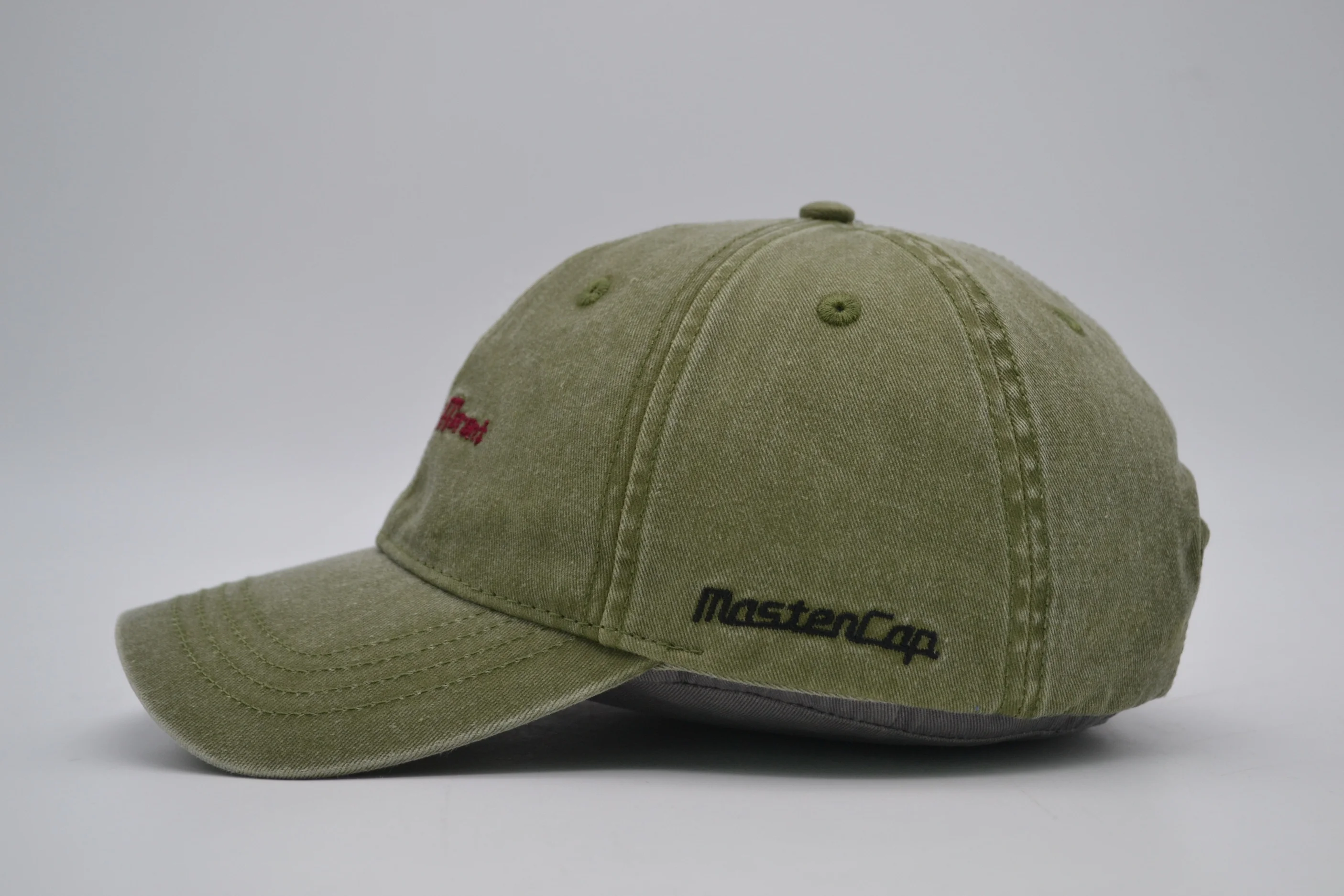 Custom 6 panel baseball cap  cotton embroidery logo washed denim unstructured baseball cap dad hat