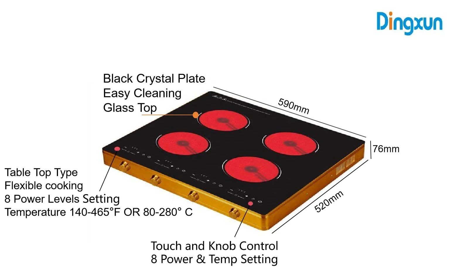Fashion wholesale price induction cooker 4 burners infrared cooker household multi-functional electric ceramic heaters 220V