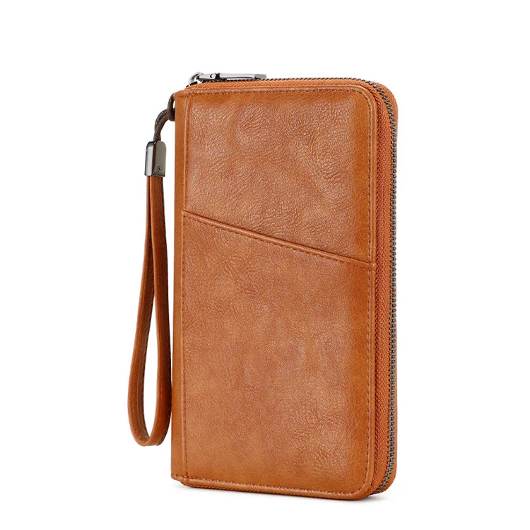 2024 waterproof passport bag large capacity wallet pu leather passport wallet certificate bags with handle