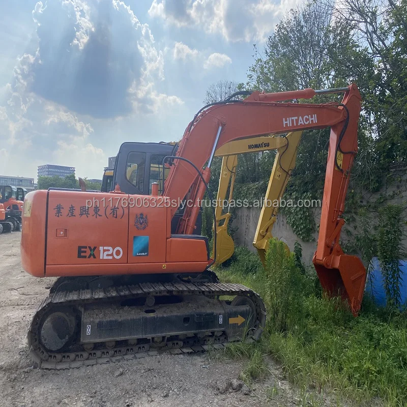 12ton hitachi ex120-5 excavator for sale used ex120 crawler digger machine in working condition ex120 zx120