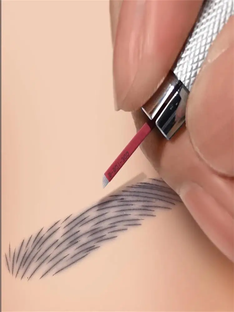 New Arrivals Red 0.18Mm U Shape Lamina Flex Makeup Blade Pen Eyebrow Microblading Tattoo Needles