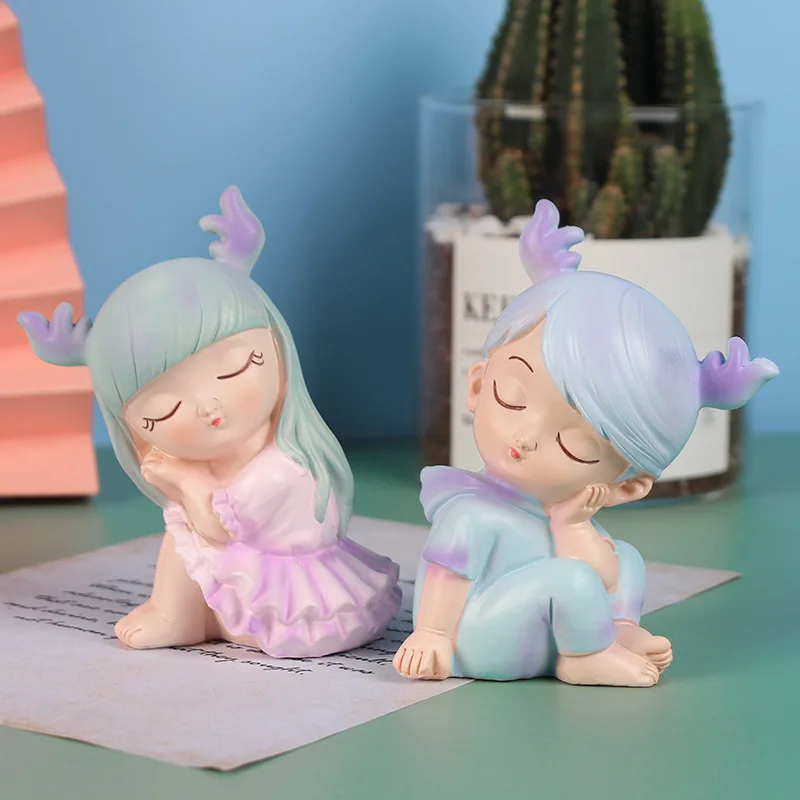 wholesale small collectible African Japan Indian custom resin fairies miniature tiny cute girl boy baby figurines