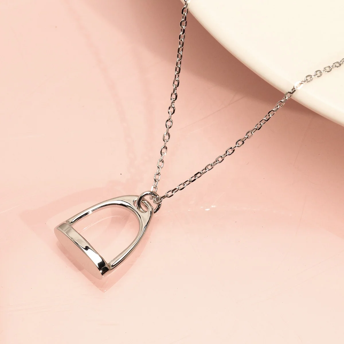 Изготовленный На Заказ 925 стерлингового серебра Конный ювелирные изделия из золота 18 карат Позолоченные из родия лошадиное стремя кулон ожерелье для мужчин и женщин, подарок