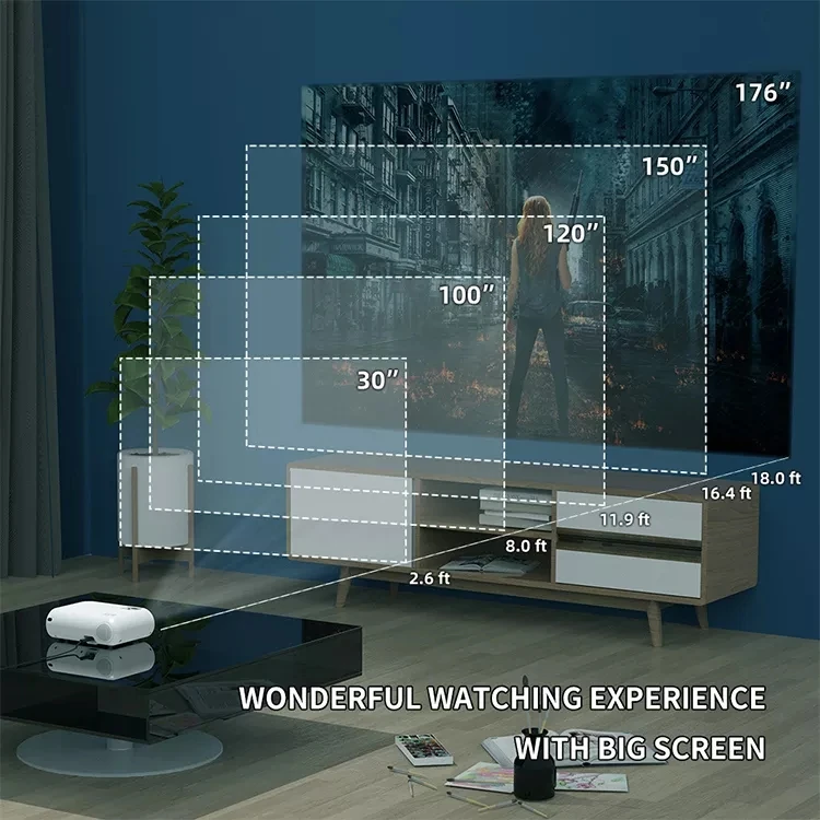 2022 Newest Asher P62 LED Projectors 4000 Lumens LCD Technology Mini Portable Video Beamer Home Theater Video