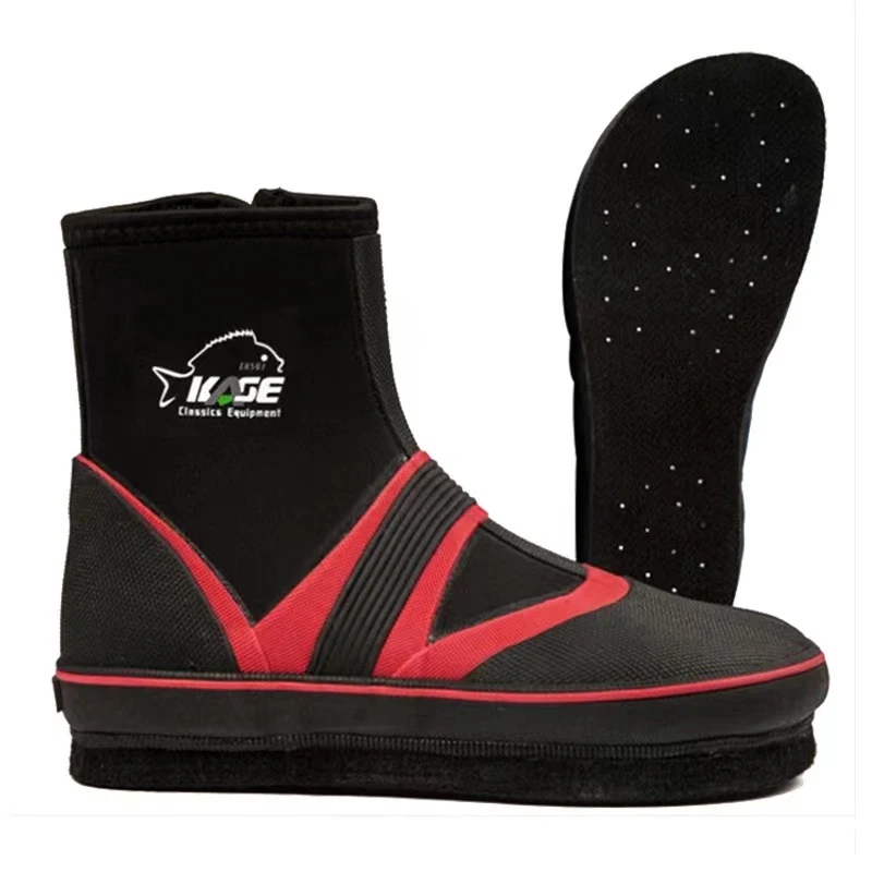 Felt soled neoprene thigh tube rock fishing rain shoes non slip waterproof sea fishing boots  rubber shoes Felt Sole Suit