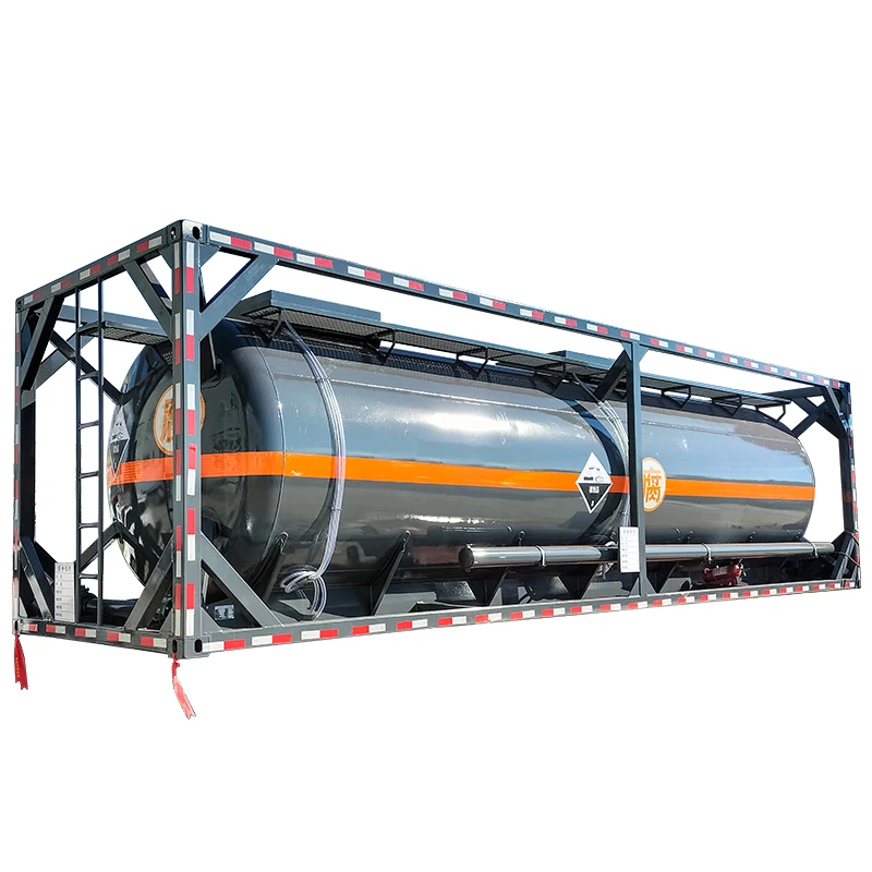 Iso 40 feet tank container transport clorhidric acid tank