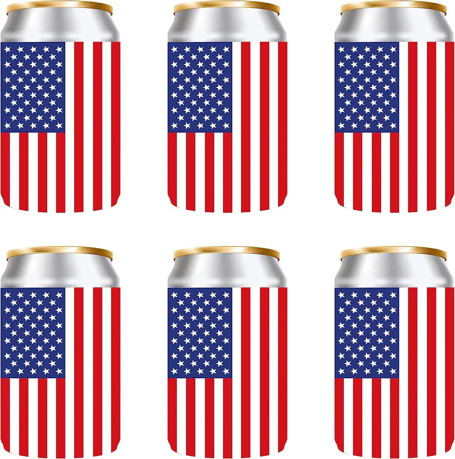 Foldable Soft Can Cooler Cup Sleeve With Bottom 3mm Neoprene Collapsible Beer Bottle Holder for Birthdays Wedding Drink Cooler