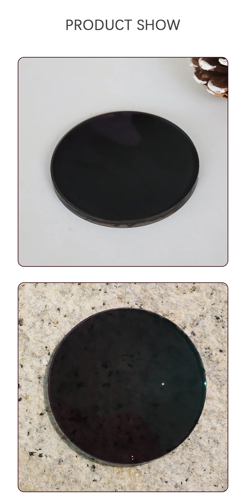 High Index 1.67/1.74 Dark Photo Gray Photochromic Single Vision Blue Cut Anti Reflective SHMC Resin Ophthalmic Lenses