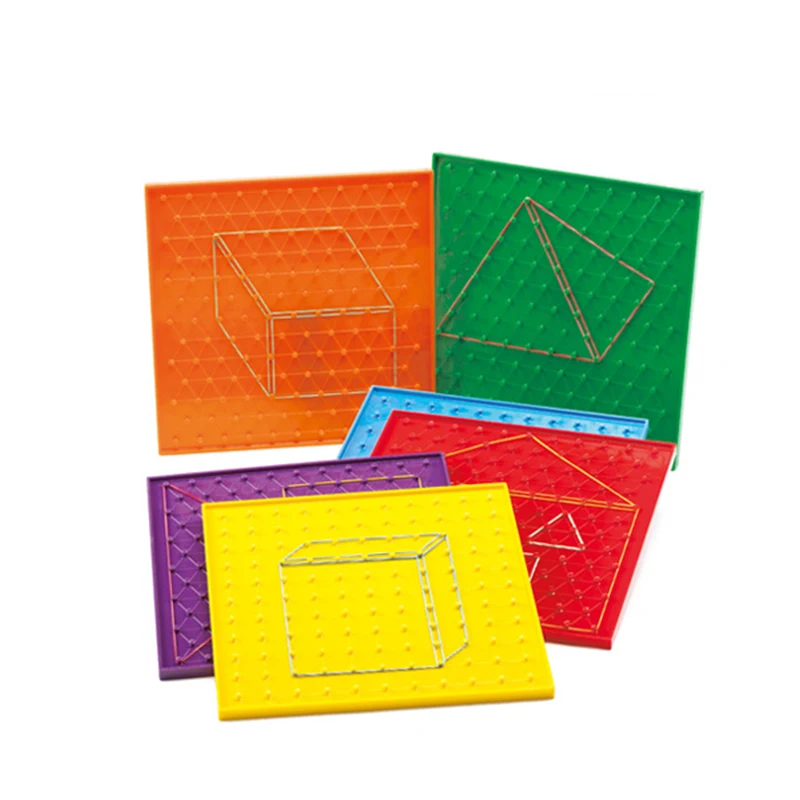 Wholesales 11*11 Pins Double-Sided Geoboard  Educational Toys for Kids - Set of 6