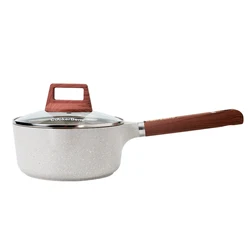 18cm Anti-scalding Long handle Aluminum Alloy Kitchen Pots Cookware Set Non Stick Deep Fry Pan Milk Pot
