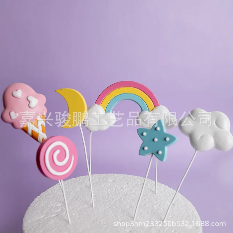 junpeng resin crafts cake with flag decorations Cartoon ice