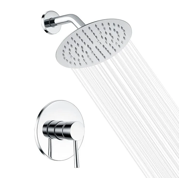 wholesale custom hot water rainfall shower head round chrome shower set water saving bathroom ceiling over head shower