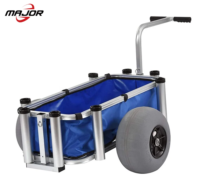 Портативный 12 дюймов шар колеса алюминиевая Рыбацкая пляжные тележка