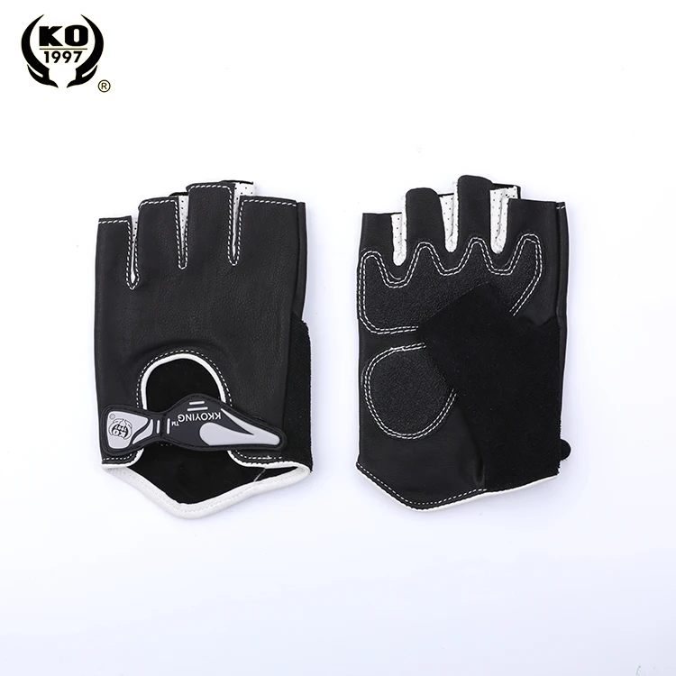KKOYING leather exercise gloves sports hand gloves half-finger washable outdoor sports fitness exercise gloves