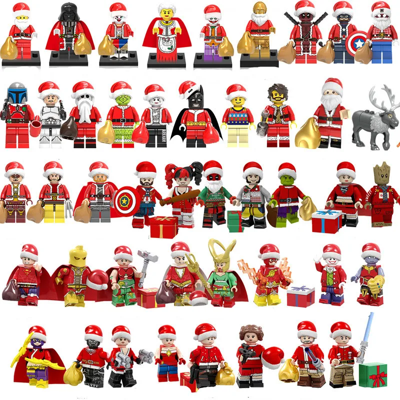 Christmas Snowman Plastic Compatible Brick Toy Mini Plastic Building Blocks Toys for Kids Christmas