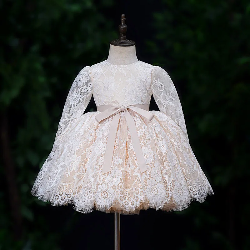 Lovely Baby Clothes Princess Ball Gown Infant Formal Birthday Baptism Party Wear Kids Flower Girl Dresses