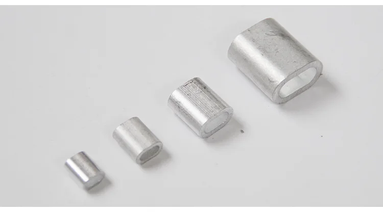 Wire Rope Sleeves Aluminum Clip Fittings Cable Oval Fishing Sleeves Tube Line Crimping Sleeves Portable Wire Crimp Connector